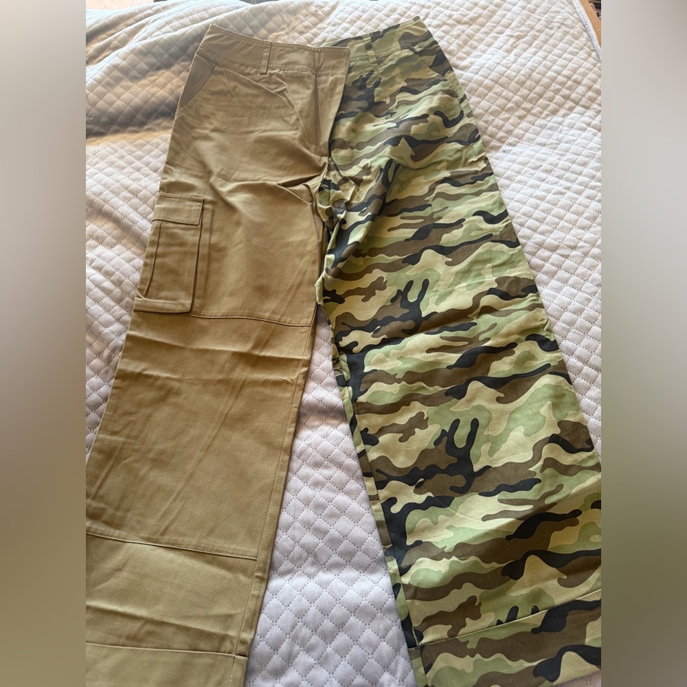 Women's Camouflage and Tan Jeans
